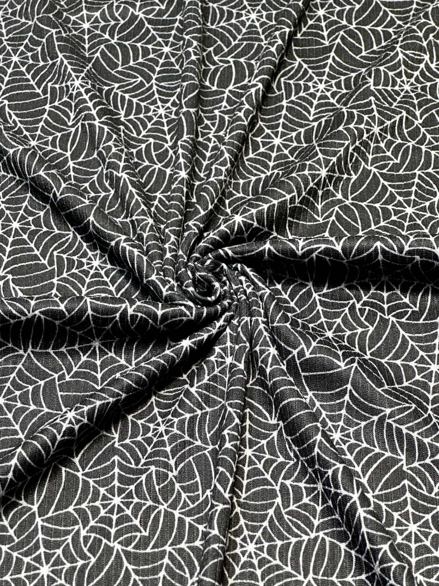 (4X2 RIB) SPIDER WEBS ON BLACK