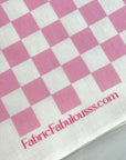 (FRENCH TERRY) BABY PINK AND OFF WHITE CHECKERED