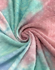 (SWISS DOT) BLUE, PINK AND AQUA TIE DYE