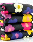 (SWEATER KNIT/ OAKLEY) COLORFUL FLOWERS ON BLACK