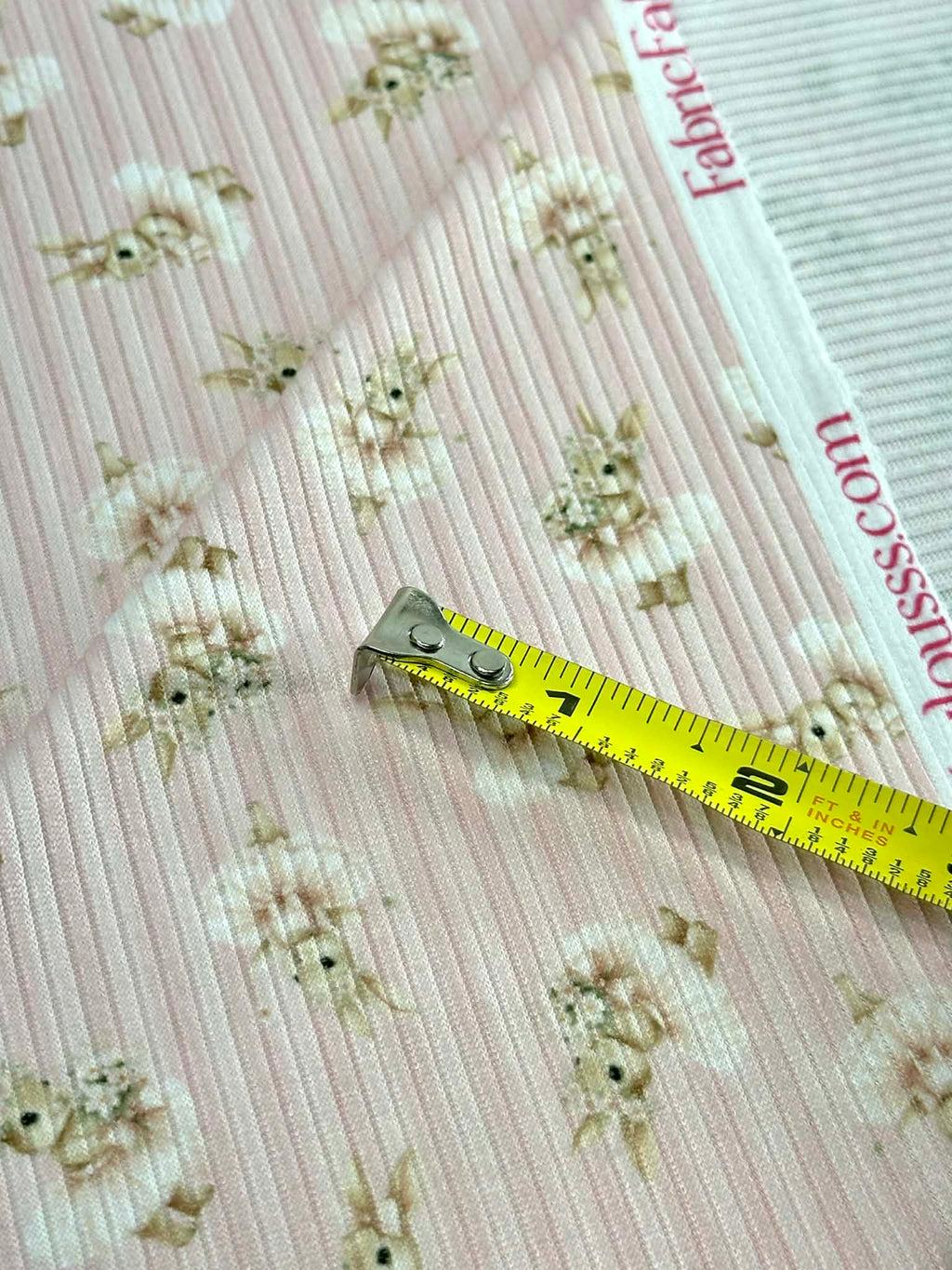 (4X2 YUMMY RIB) BALLERINA BUNNIES ON PINK STRIPES (5)