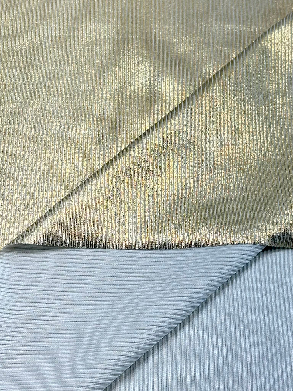 (2X2 RIB) GOLD FOIL ON OFF WHITE