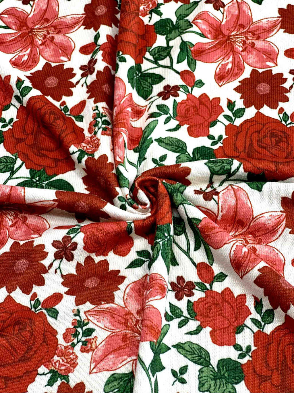 (OAKLEY) RED HATTIE FLOWER PATTERN ON IVORY