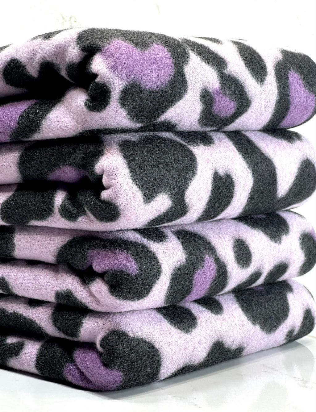 (BRUSHED SWEATER KNIT) PURPLE AND BLACK CHEETAH