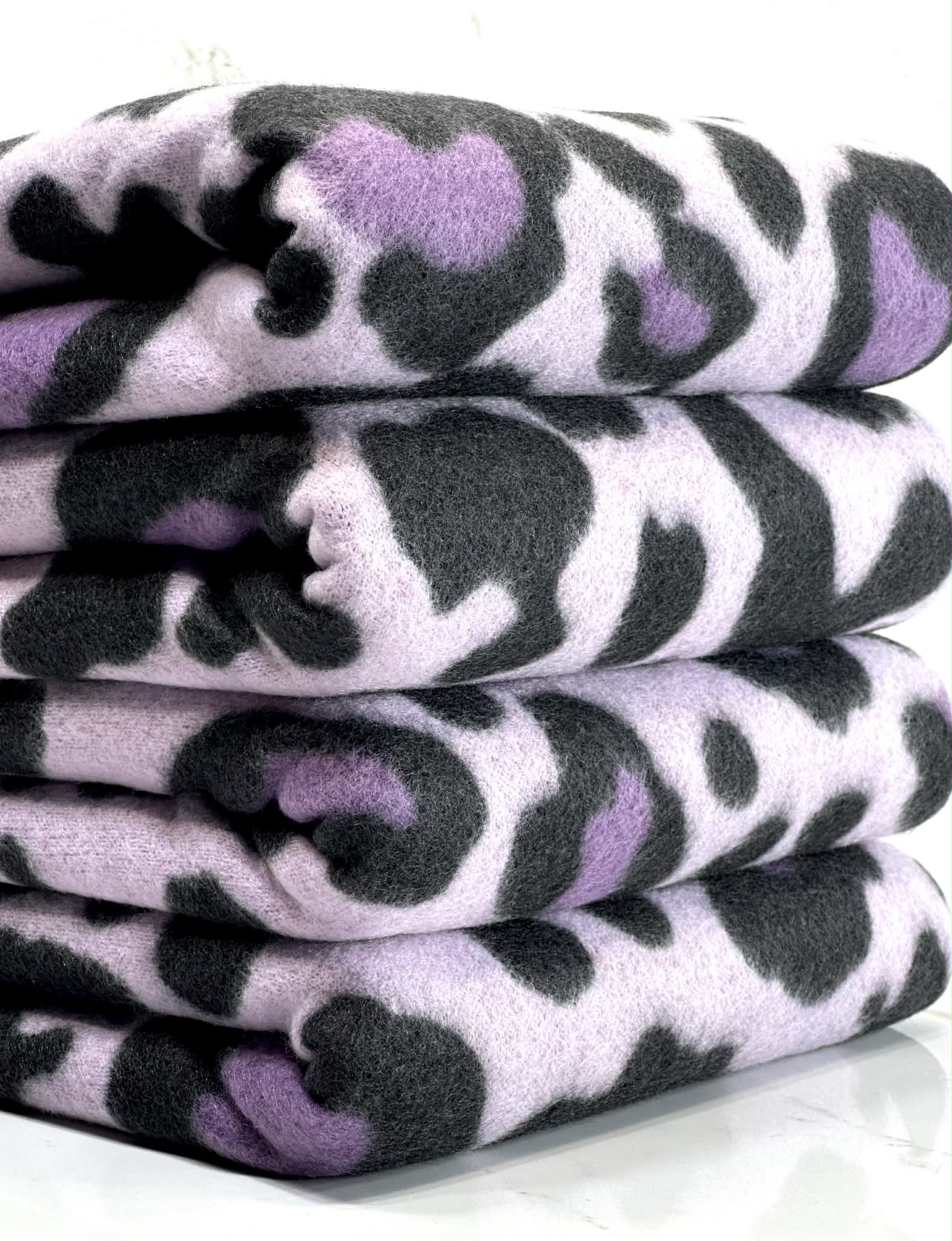 (BRUSHED SWEATER KNIT) PURPLE AND BLACK CHEETAH