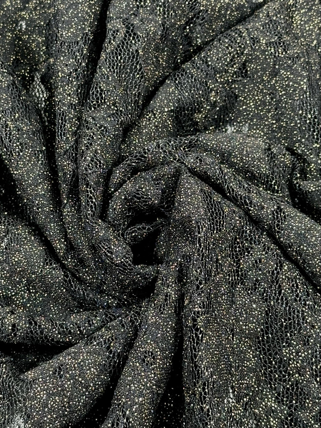 (LACE) BLACK FLORAL WITH GOLD SHIMMER