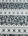 (SWEATER KNIT/ OAKLEY) LEOPARD AND AZTEC PATTERN ON GRAY