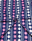 (DBP) PINK AND OFF WHITE FLOWER PATTERN ON NAVY