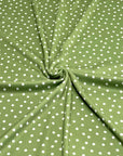 (4X2 RIB) TINY OFF WHITE POLKA DOTS ON SAGE GREEN