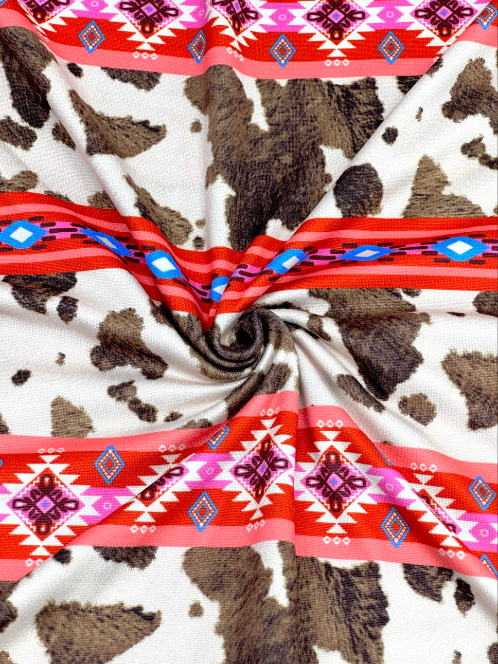 (DBP) CORAL PATTERN AND BROWN COW FUR PRINT