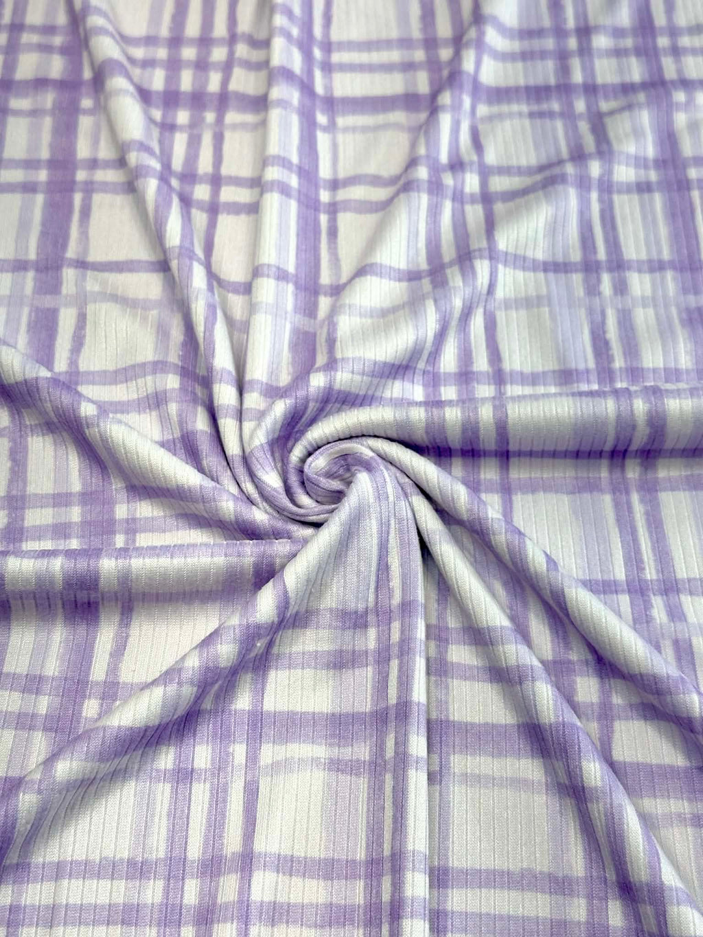 (4X2 YUMMY RIB) LAVENDER PLAID ON LILAC