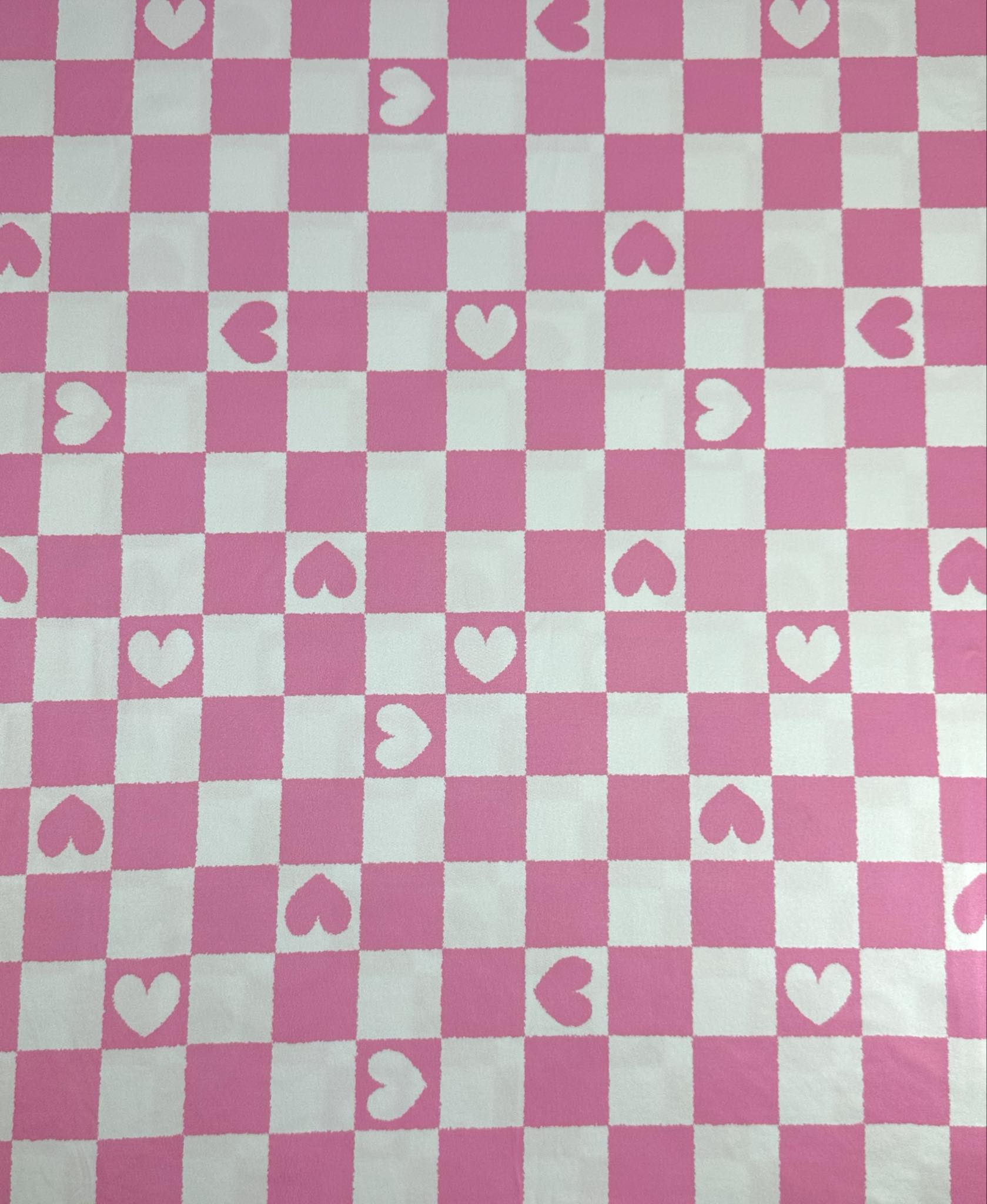 (DBP) PINK AND WHITE HEART CHECKERED