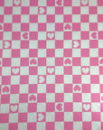 (DBP) PINK AND WHITE HEART CHECKERED