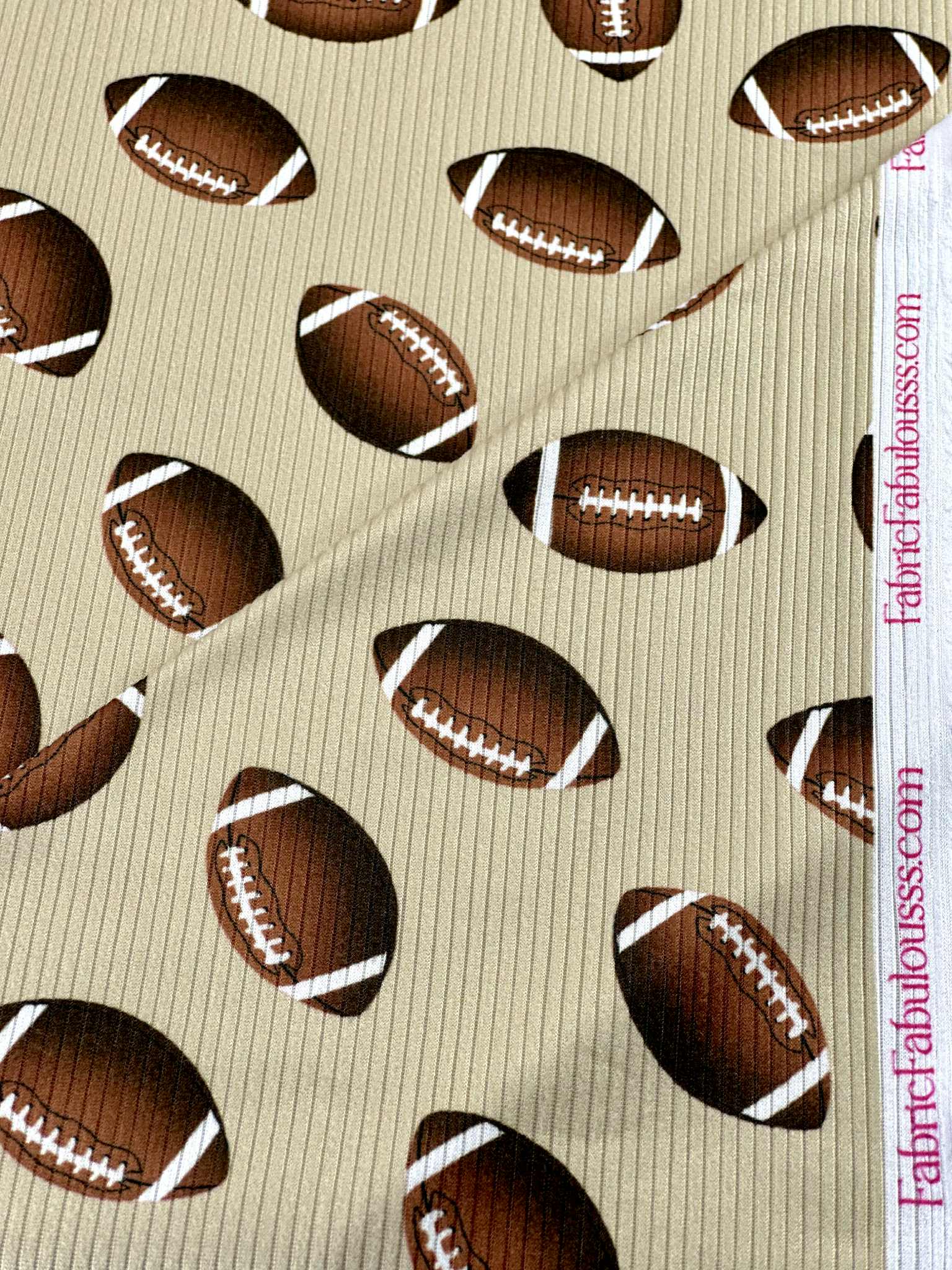 (4X2 RIB) FOOTBALLS ON TAN