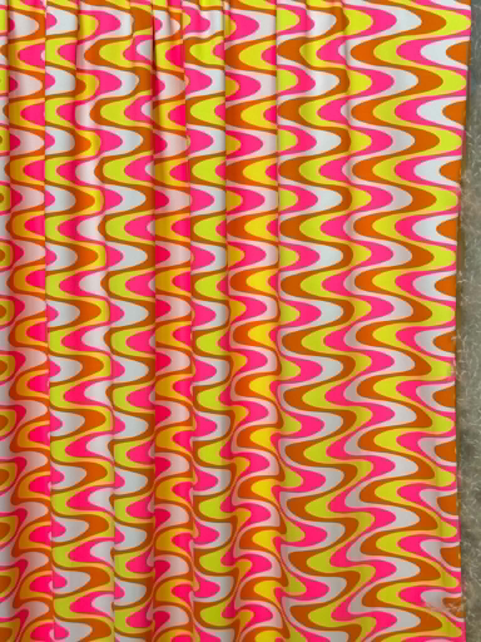 (SWIM) ORANGE, YELLOW, OFF WHITE AND HOT PINK WAVES