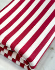 (ITY) OFF WHITE AND BURGUNDY STRIPES