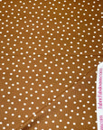 (4X2 RIB) OFF WHITE POLKA DOTS ON POWDER BROWN