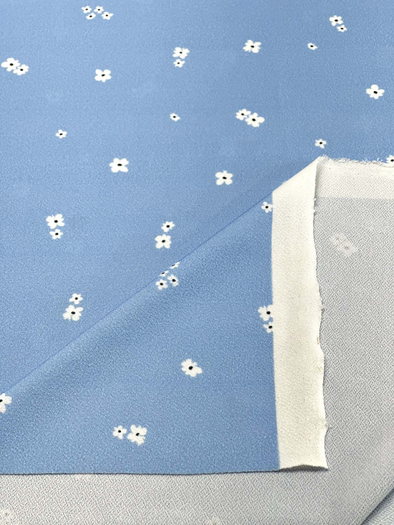 (CREPE KNIT) TINY WHITE FLOWERS ON