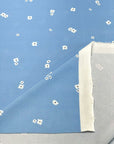 (CREPE KNIT) TINY WHITE FLOWERS ON BLUE