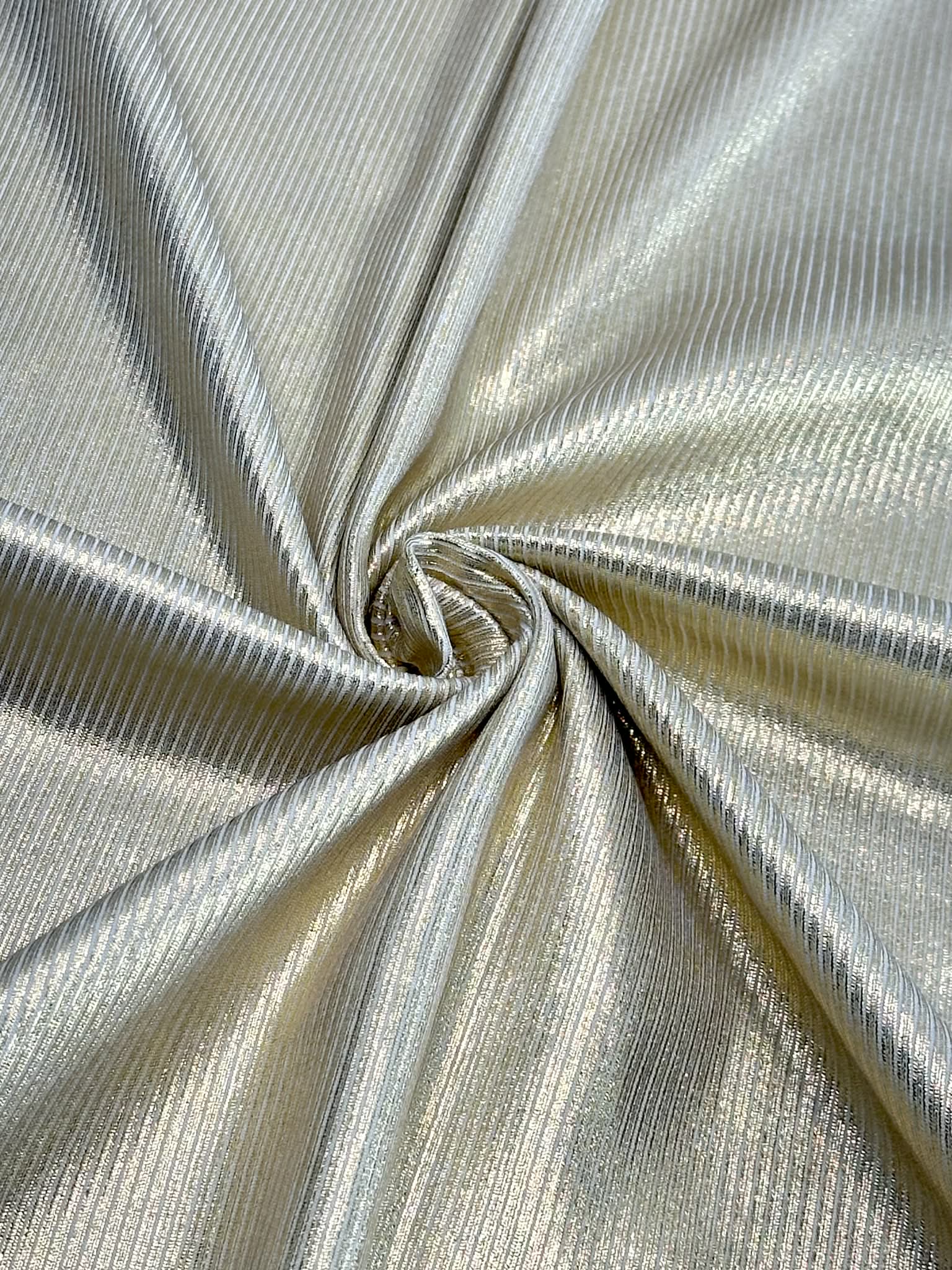 (2X2 RIB) GOLD FOIL ON OFF WHITE