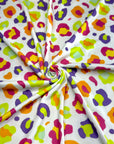 (4X2 YUMMY RIB) MULTI COLORFUL CHEETAH PRINT ON OFF WHITE