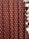(MESH) WHITE POLKA DOTS ON BROWN