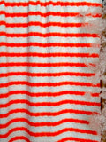 (PUCKERED STRIPE) ORANGE STRIPES ON OFF WHITE