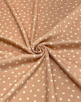 (4X2 RIB) OFF WHITE POLKA DOTS ON LIGHT BLUSH
