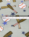 (FRENCH TERRY) BASEBALLS AND BATS ON LIGHT SAGE