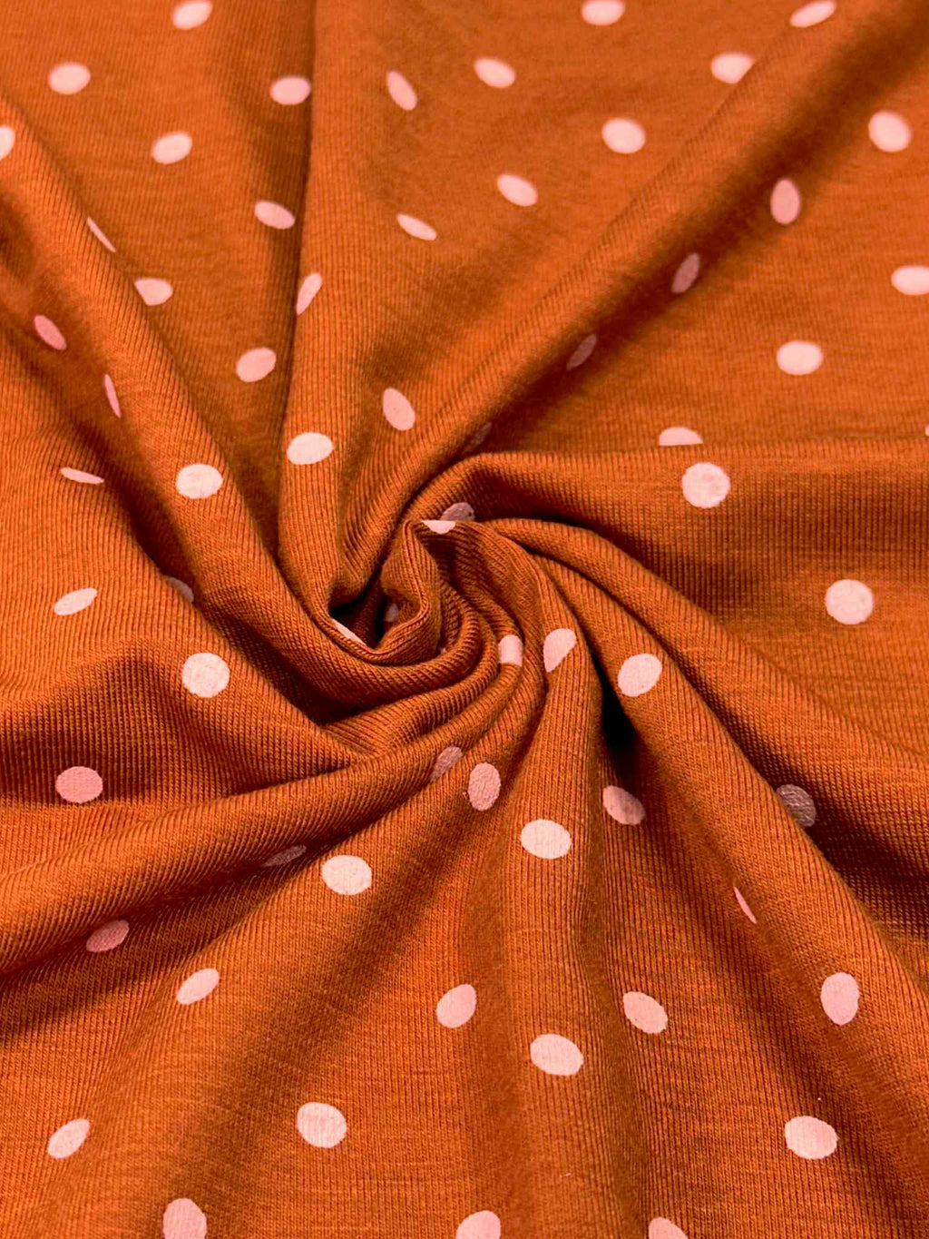 (RAYON MODAL) PINK TINY DOTS ON RUST