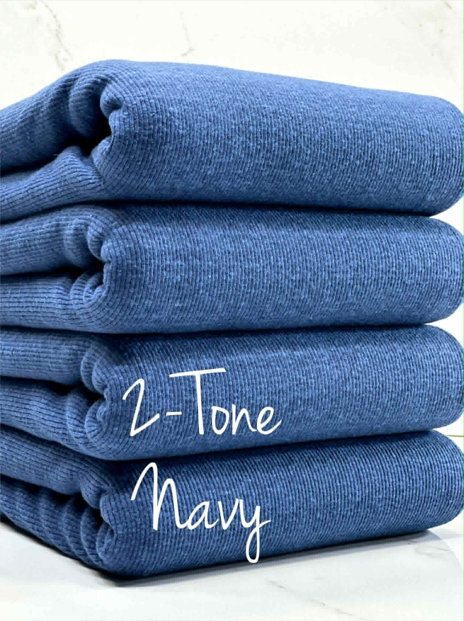 (1X1 RIB) 2-TONE NAVY