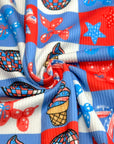 (2X2 YUMMY RIB) SIBLING MATCHING 4TH OF JULY CHECKERED (GIRL VERSION)