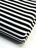 (RIB) BLACK AND OFF WHITE THINNER STRIPES
