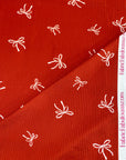 (4X2 RIB) OFF WHITE BOWS ON RED