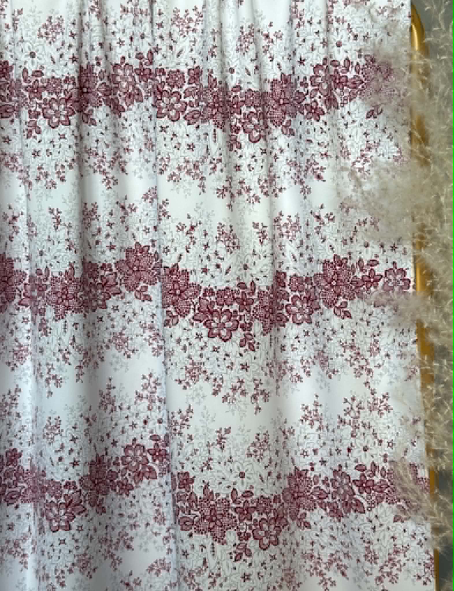 (SWIM) BURGUNDY FLORAL ON OFF WHITE