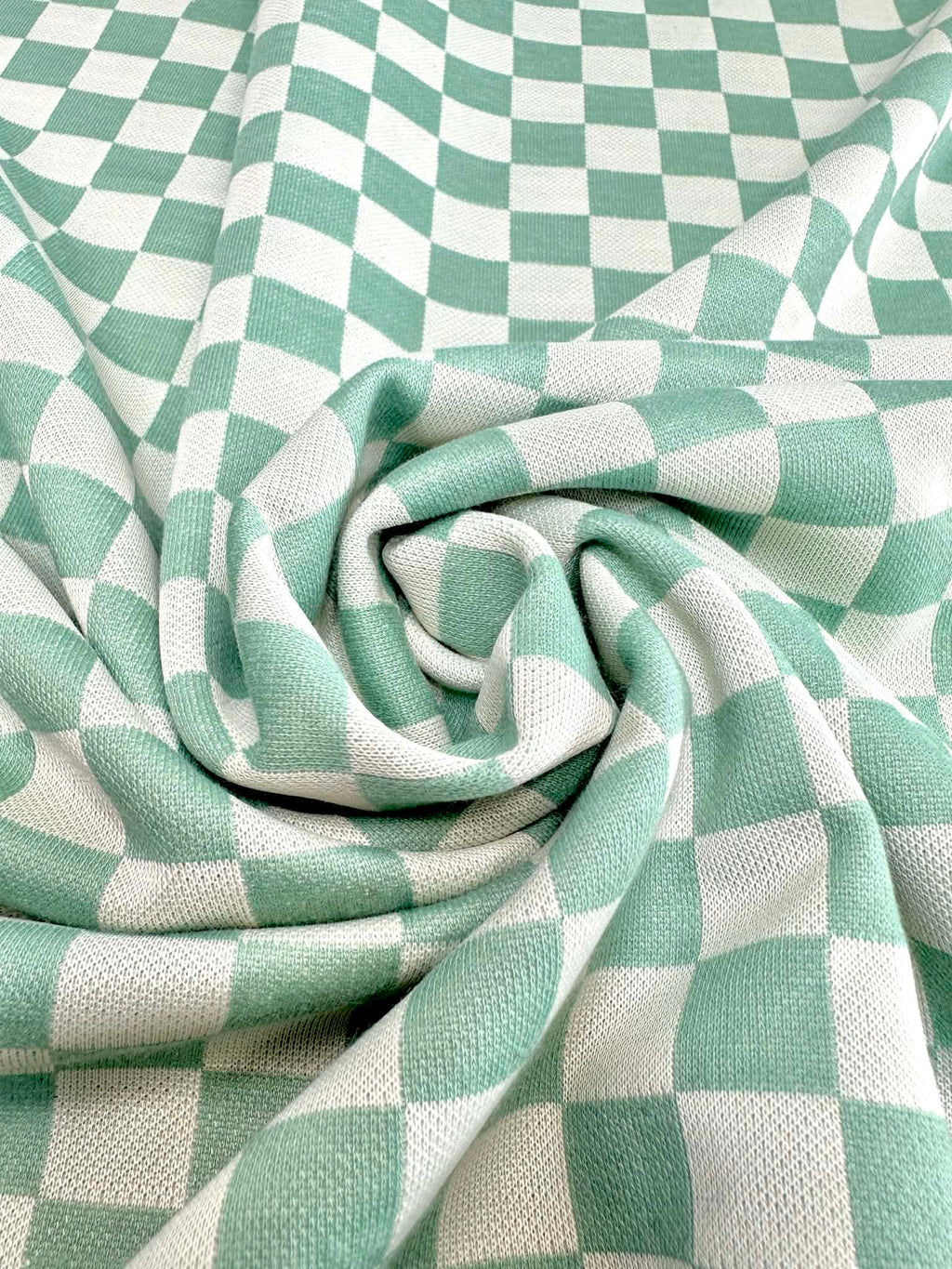 (DOUBLE KNIT) DARK SAGE CHECKERED PATTERN