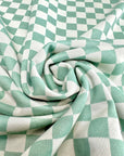 (DOUBLE KNIT) DARK SAGE CHECKERED PATTERN (4)