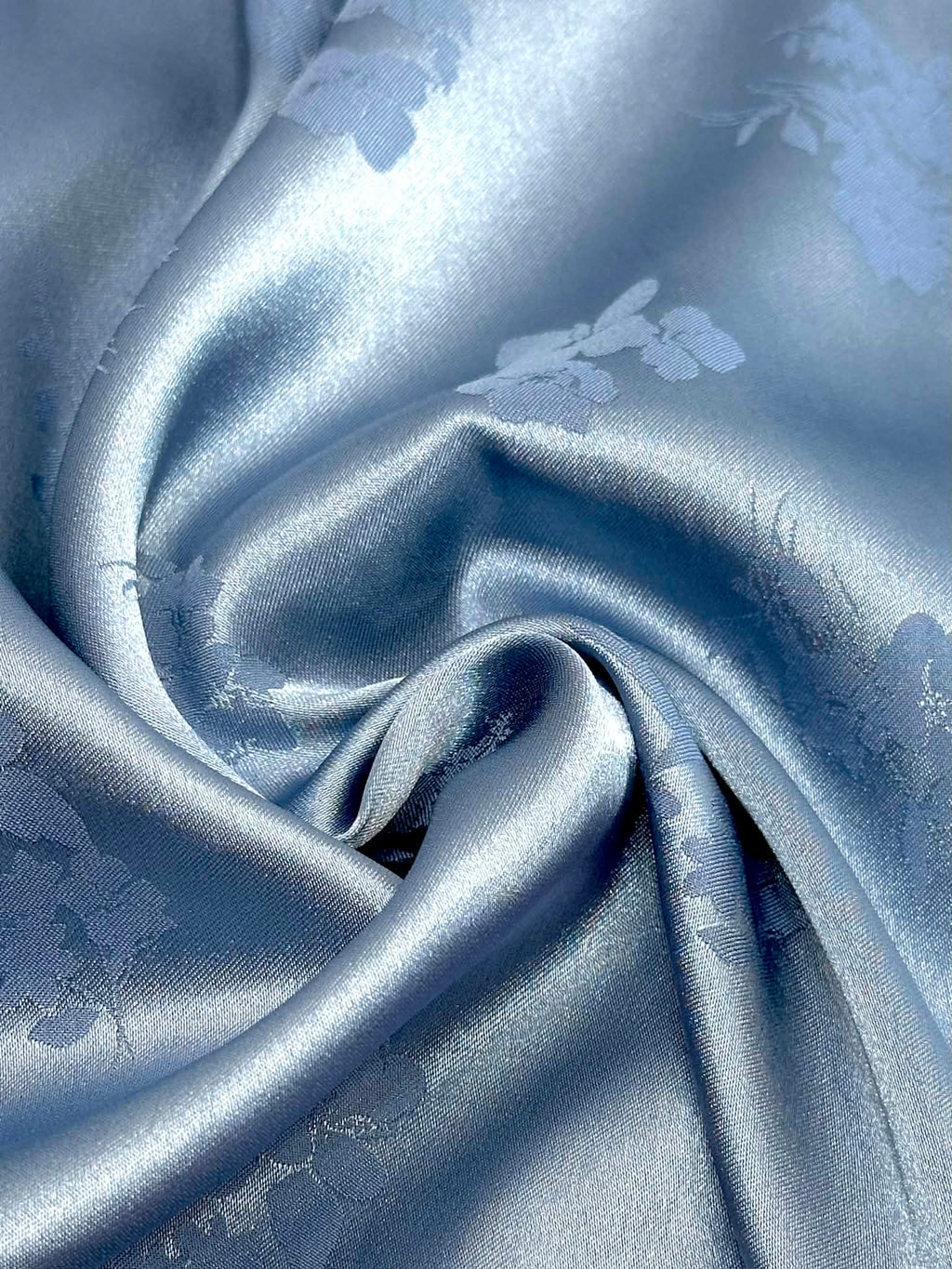 (SATIN) BLUE FLORAL