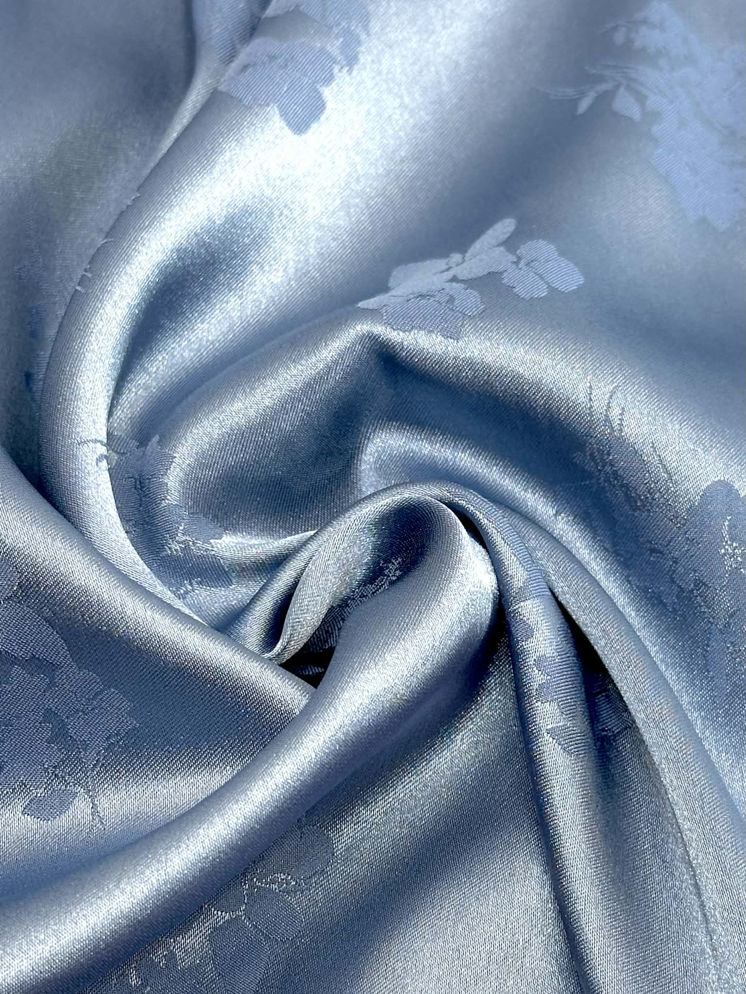 (SATIN) BLUE FLORAL