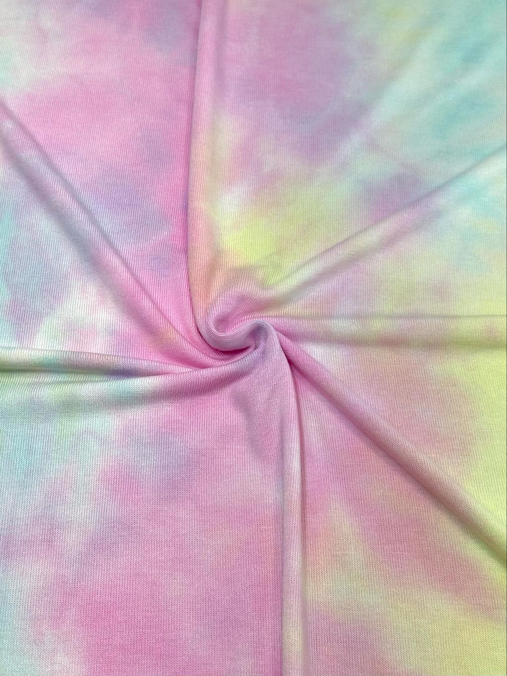 (SWEATER KNIT) LIGHT BLUE, YELLOW, AND PINK TIE DYE