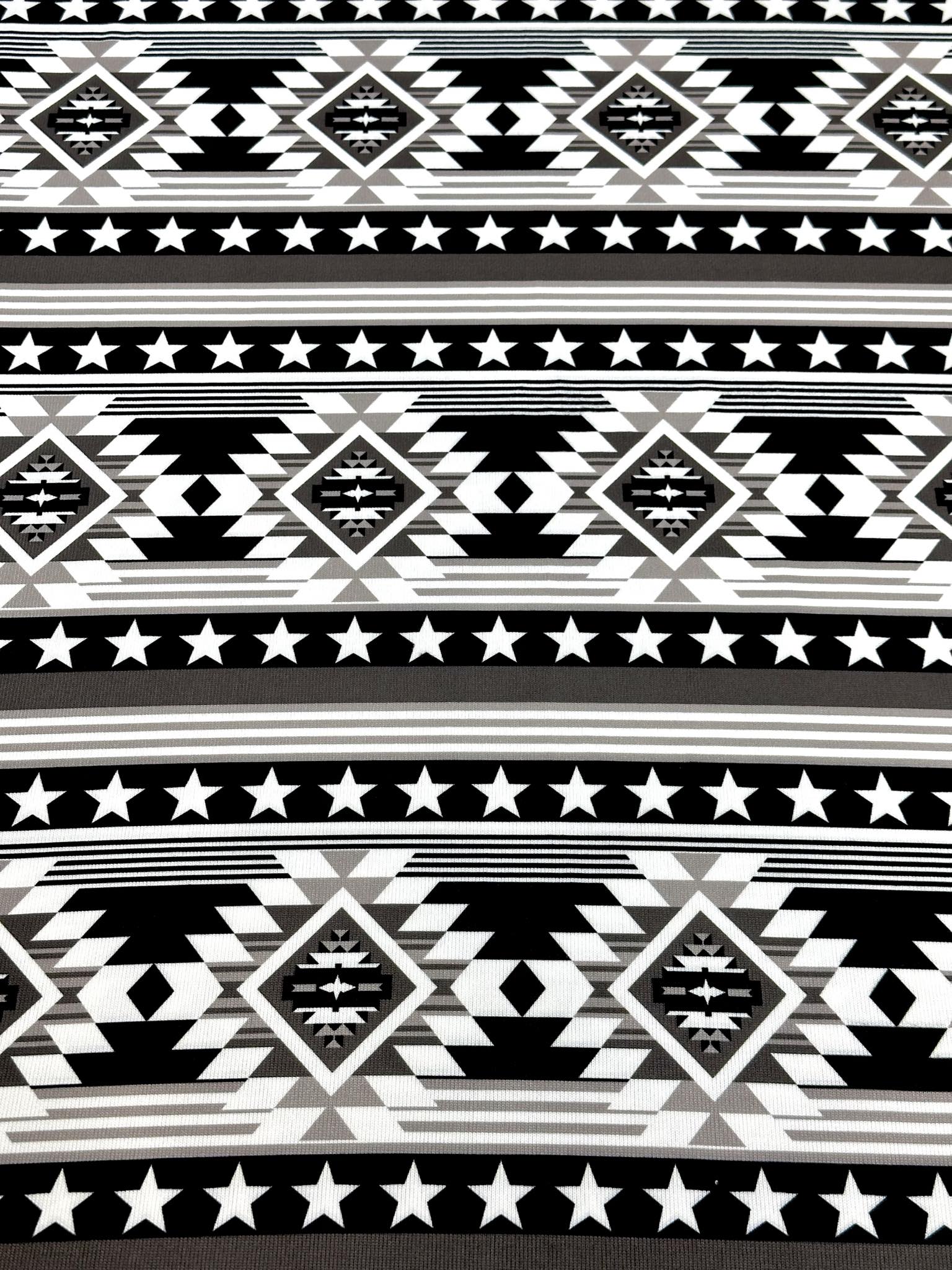 (SWEATER KNIT/ OAKLEY) BLACK, WHITE, AND CHARCOAL WESTERN STAR PATTERN (1)