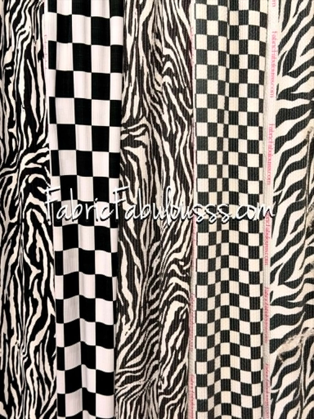 (URBAN RIB) BLACK ZEBRA ON OFF WHITE