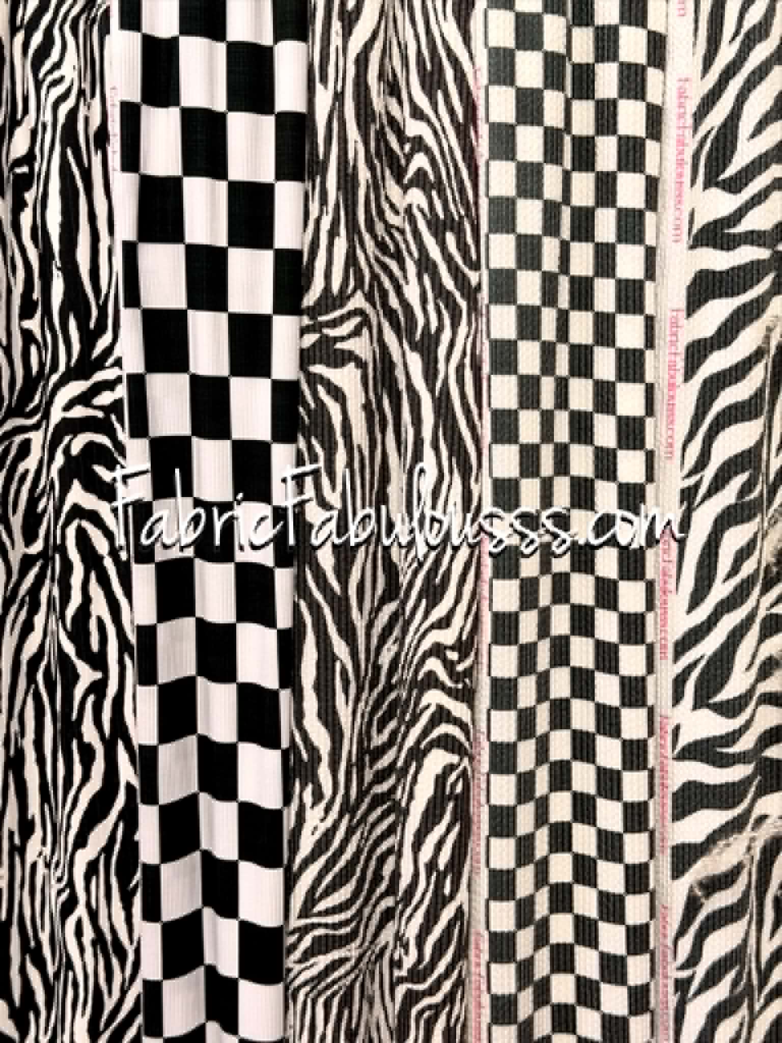(URBAN RIB) BLACK AND OFF WHITE CHECKERED