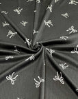 (4X2 RIB) OFF WHITE BOWS ON BLACK