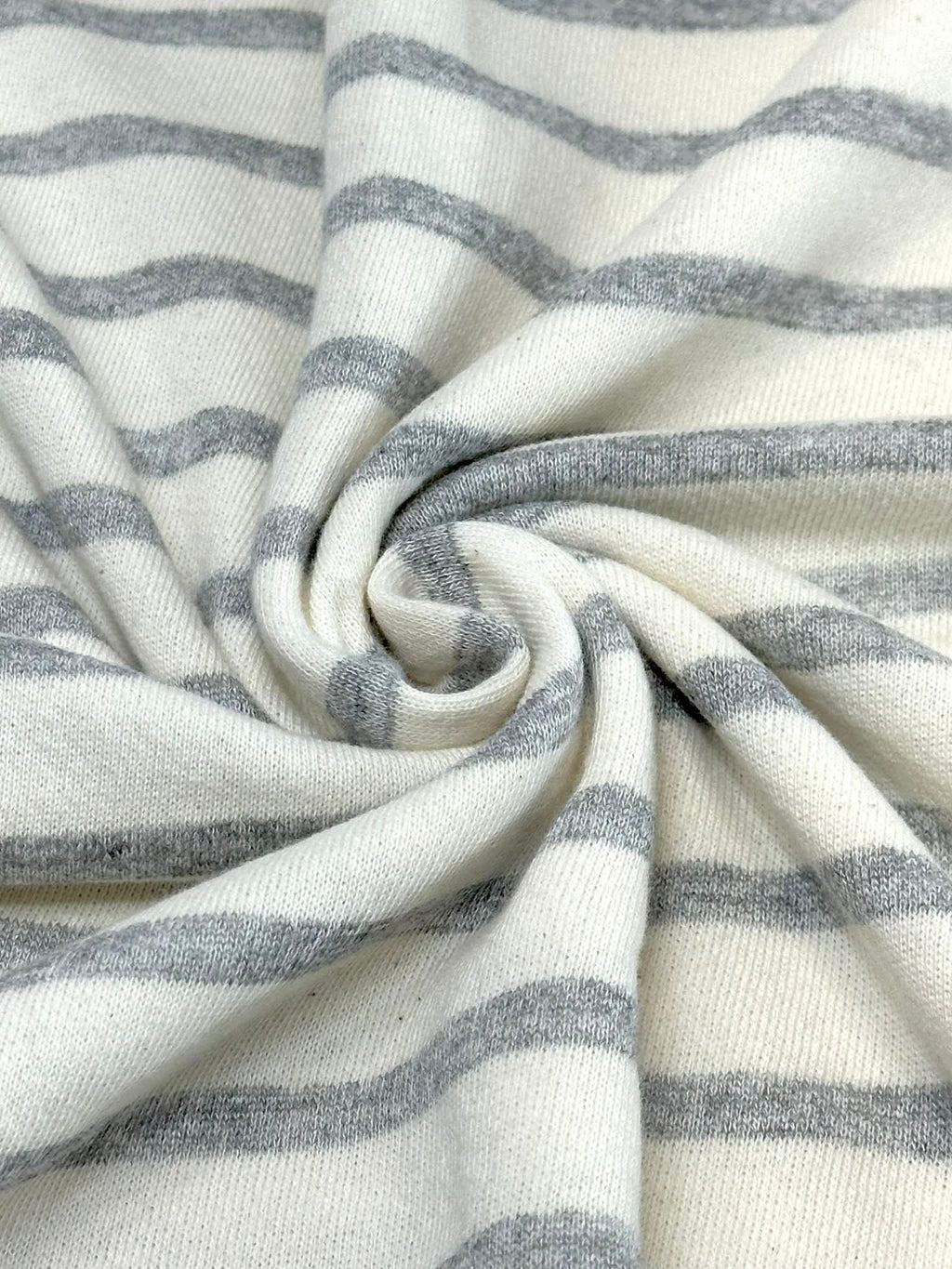 (FRENCH TERRY) LIGHT GRAY STRIPES ON IVORY (1)