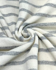 (FRENCH TERRY) LIGHT GRAY STRIPES ON IVORY