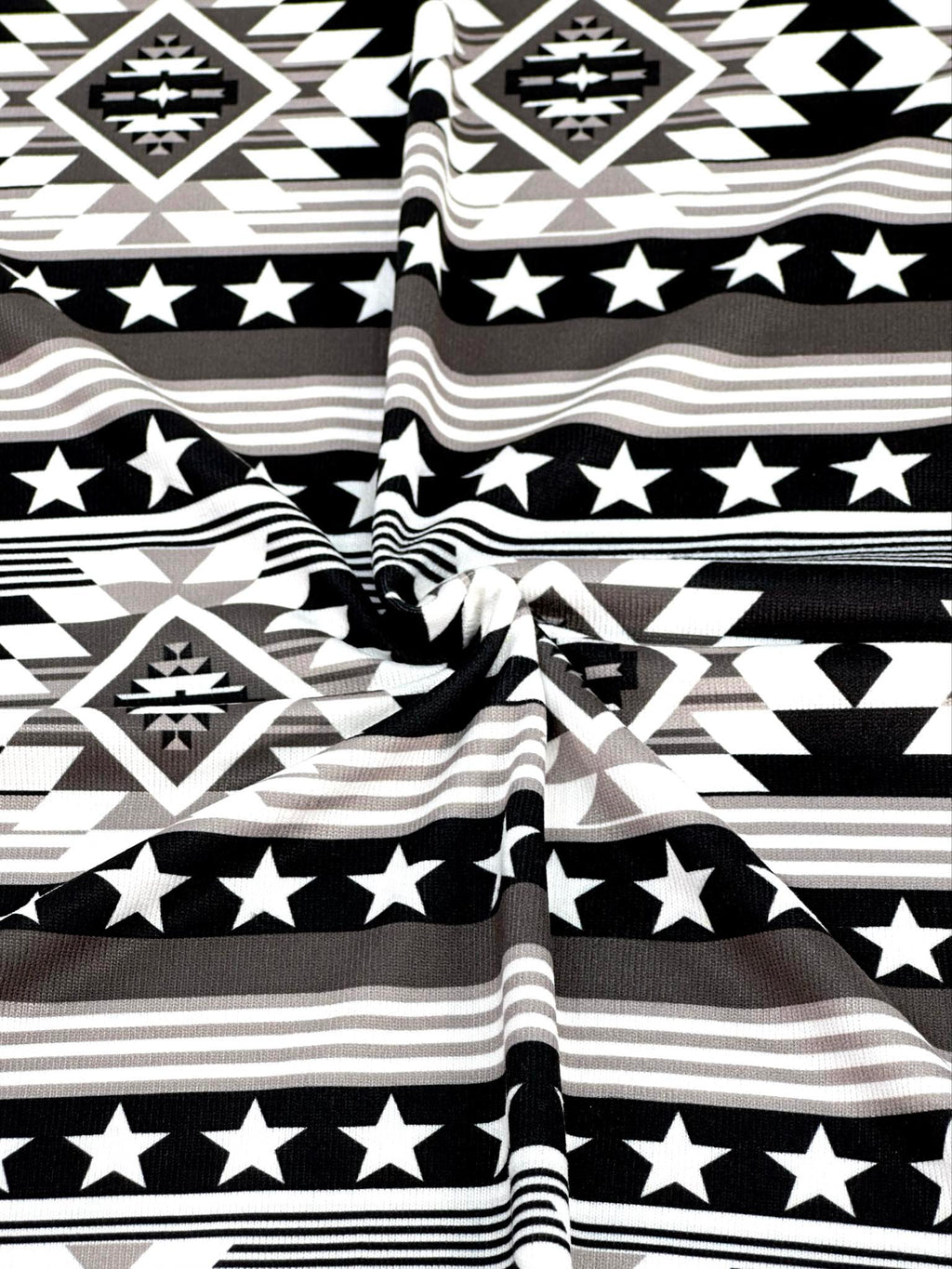 (SWEATER KNIT/ OAKLEY) BLACK, WHITE, AND CHARCOAL WESTERN STAR PATTERN (1)