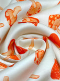 (SATIN) ORANGE MUSHROOMS ON CREAM(5)