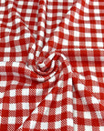 (4X2 RIB) RED AND OFF WHITE GINGHAM
