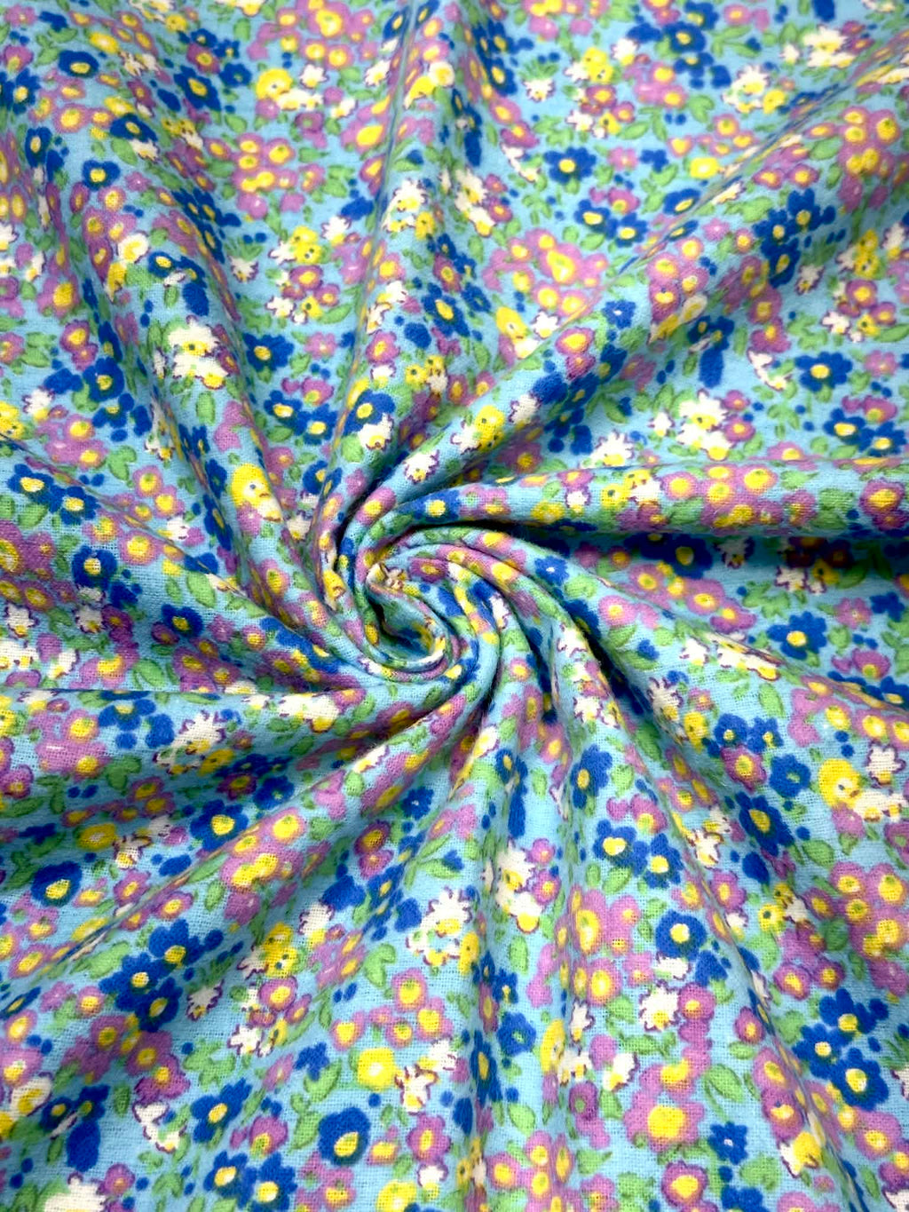 (FLANNEL COTTON) FLORAL PATTERN ON BLUE
